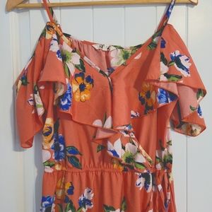 Peach high-low dress